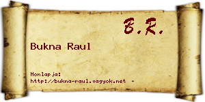 Bukna Raul névjegykártya